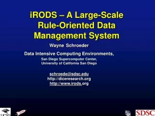 iRODS – A Large-Scale Rule-Oriented Data Management System
