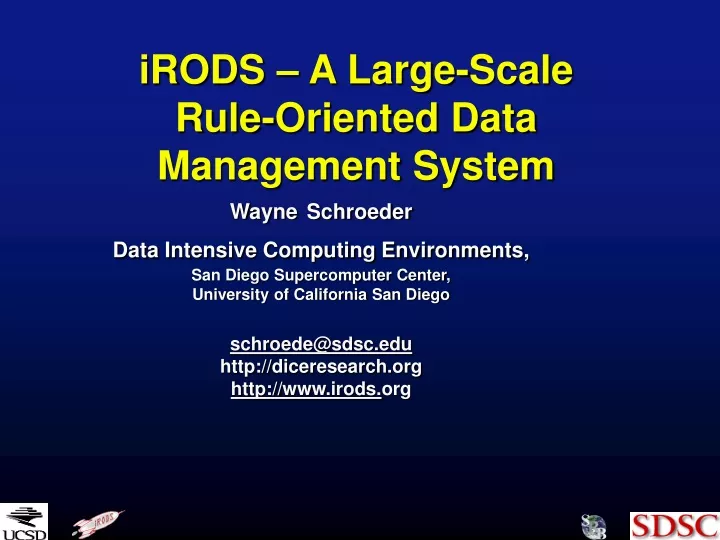 irods a large scale rule oriented data management system