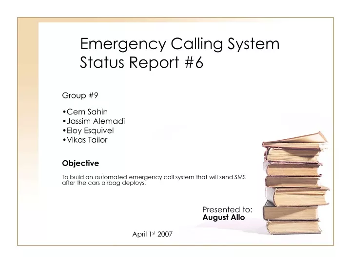 emergency calling system status report 6