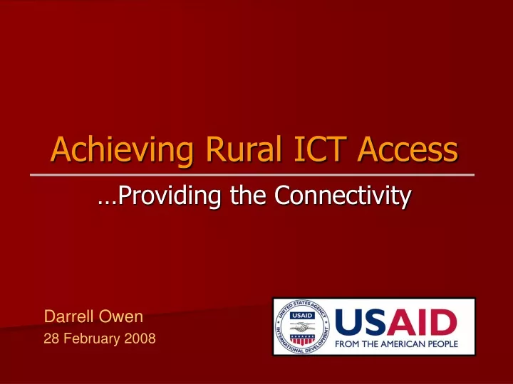 achieving rural ict access
