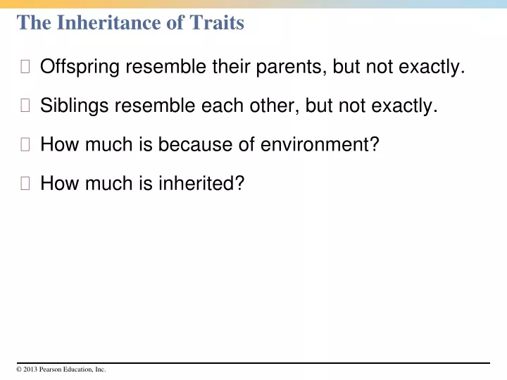 the inheritance of traits