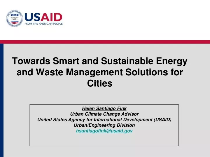 towards smart and sustainable energy and waste management solutions for cities