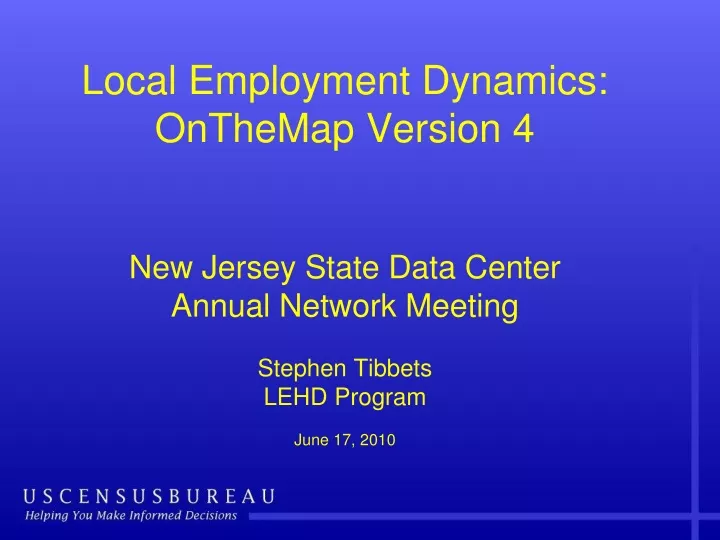 local employment dynamics onthemap version