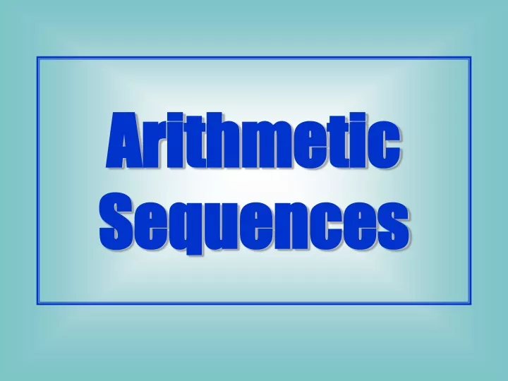 arithmetic sequences