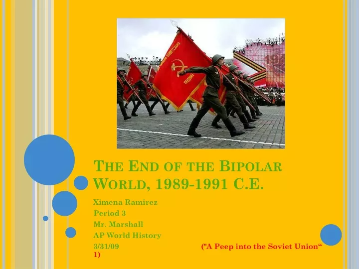 the end of the bipolar world 1989 1991 c e