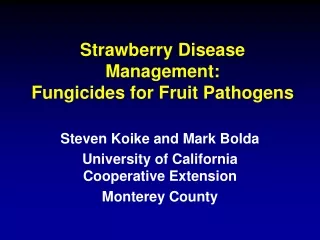 Strawberry Disease Management: Fungicides for Fruit Pathogens