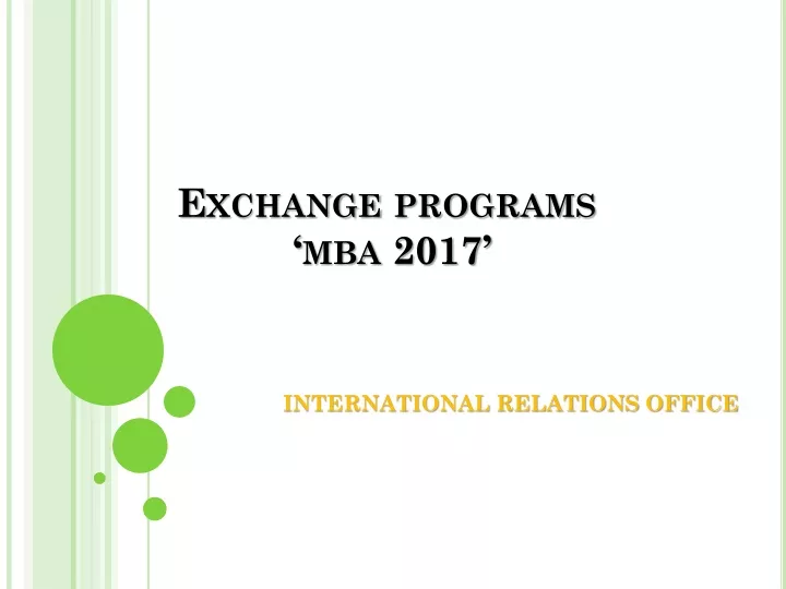 exchange programs mba 2017
