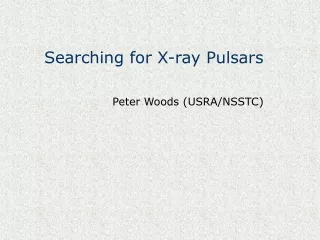 Searching for X-ray Pulsars