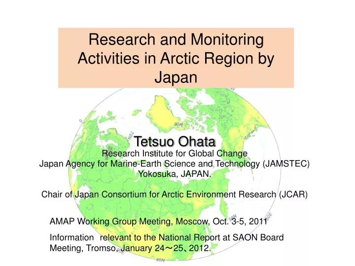 research and monitoring activities in arctic