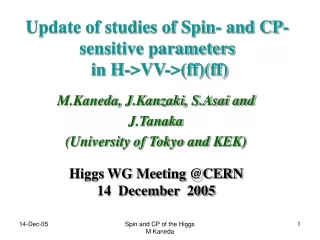 Update of studies of Spin- and CP- sensitive parameters  in H-&gt;VV-&gt;(ff)(ff)