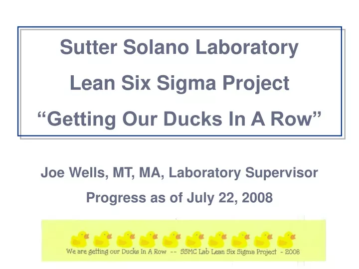 sutter solano laboratory lean six sigma project