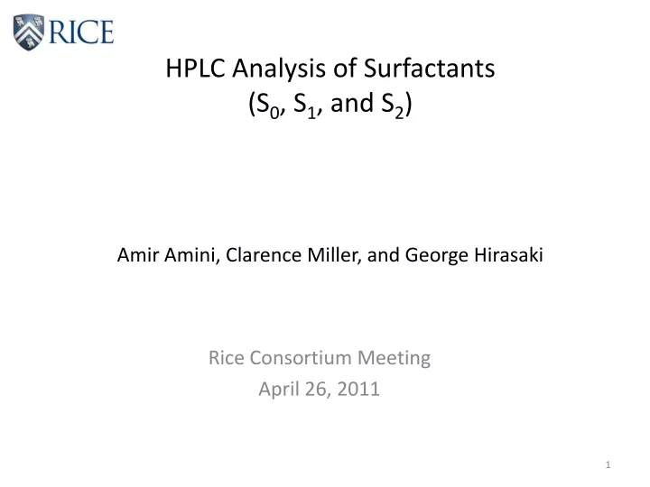 hplc analysis of surfactants s 0 s 1 and s 2