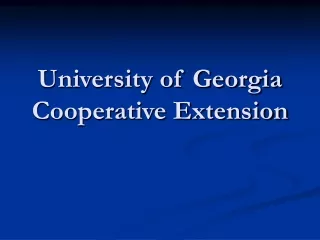University of Georgia Cooperative Extension