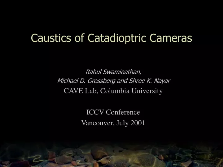 caustics of catadioptric cameras