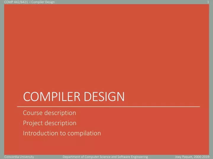 compiler design