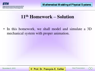 11 th  Homework – Solution