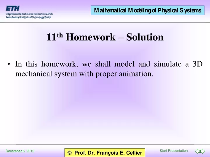 11 th homework solution