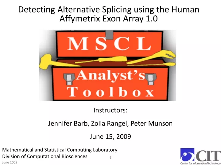 detecting alternative splicing using the human