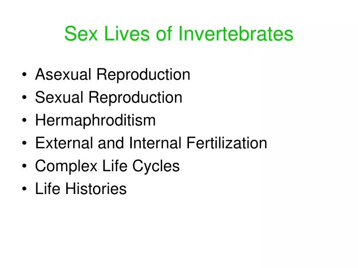 sex lives of invertebrates