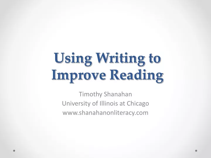 using writing to improve reading