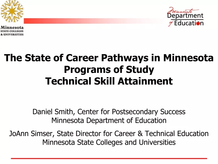 the state of career pathways in minnesota