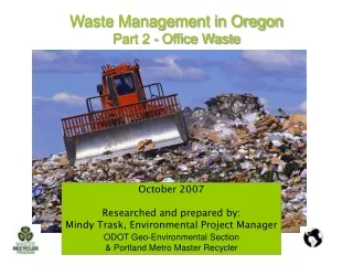 Waste Management in Oregon  Part 2 - Office Waste