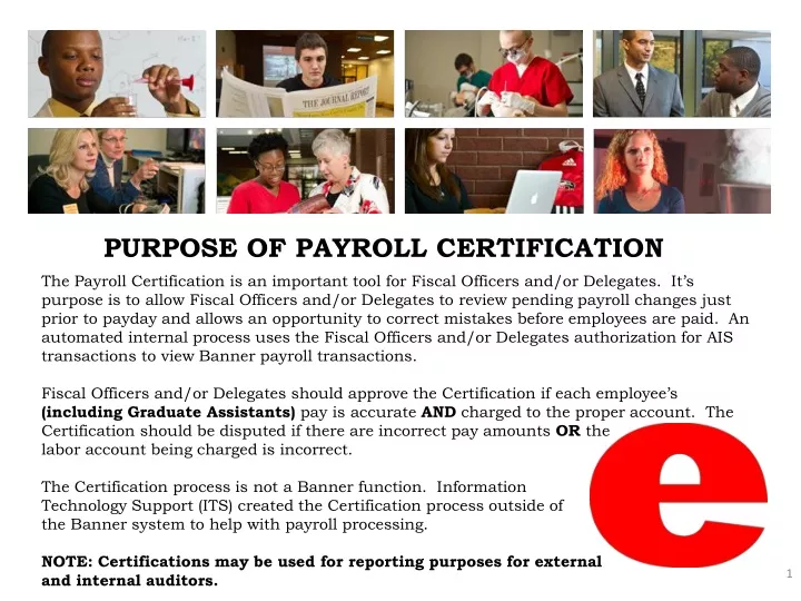 purpose of payroll certification
