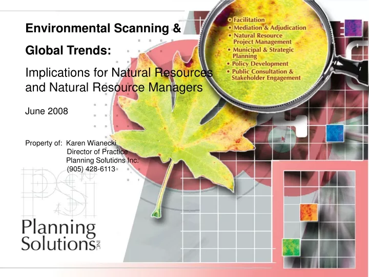 environmental scanning global trends implications