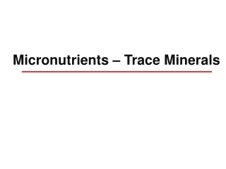Micronutrients – Trace Minerals