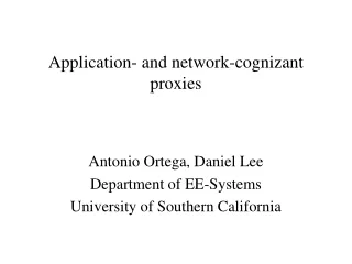 Application- and network-cognizant proxies