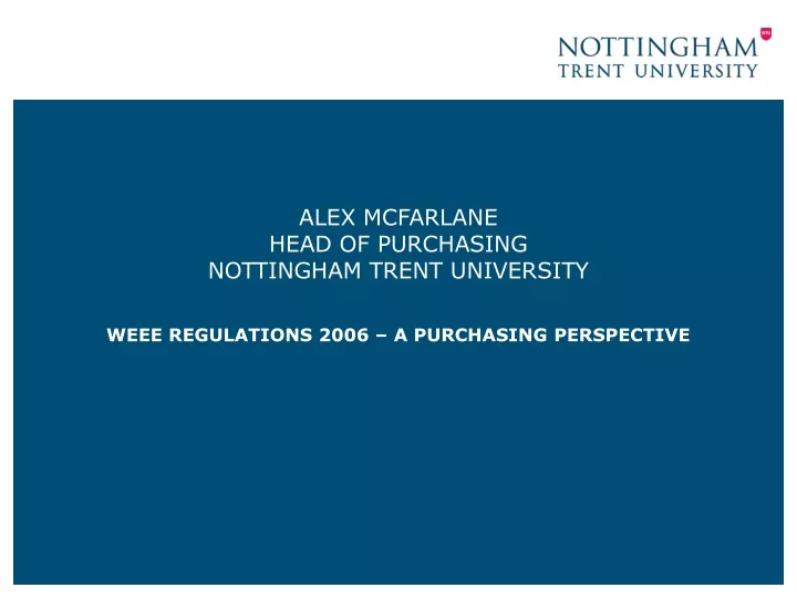 alex mcfarlane head of purchasing nottingham trent university