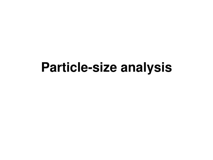 particle size analysis