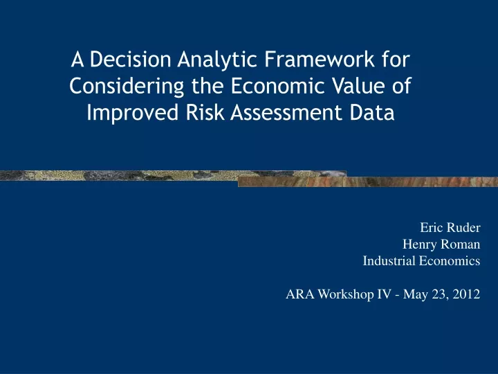 a decision analytic framework for considering