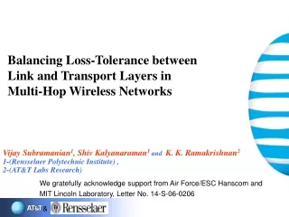 Balancing Loss-Tolerance between  Link and Transport Layers in  Multi-Hop Wireless Networks
