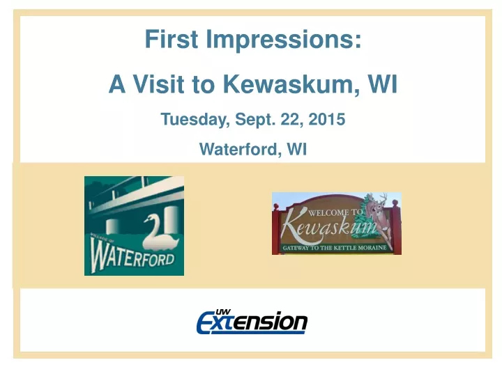 first impressions a visit to kewaskum wi tuesday