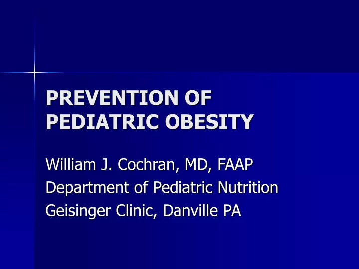 prevention of pediatric obesity