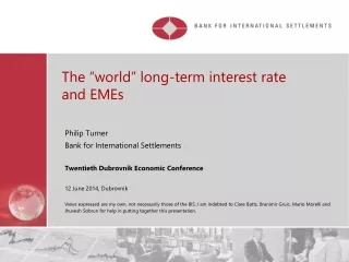 The “world” long-term interest rate and EMEs