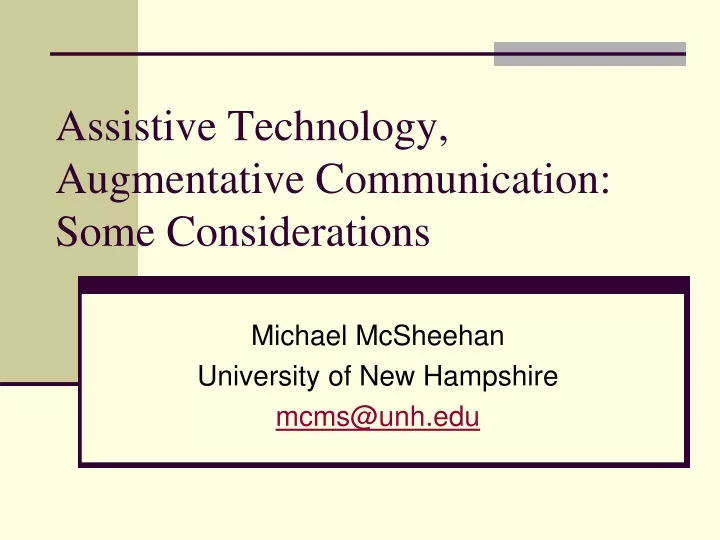assistive technology augmentative communication some considerations