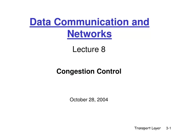 data communication and networks