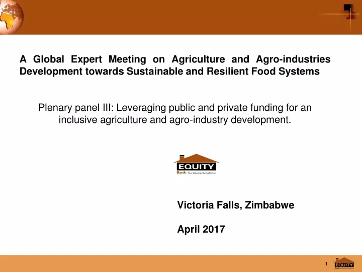 a global expert meeting on agriculture and agro