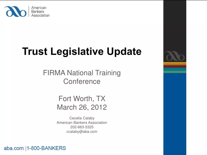 trust legislative update