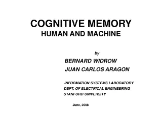 COGNITIVE MEMORY HUMAN AND MACHINE