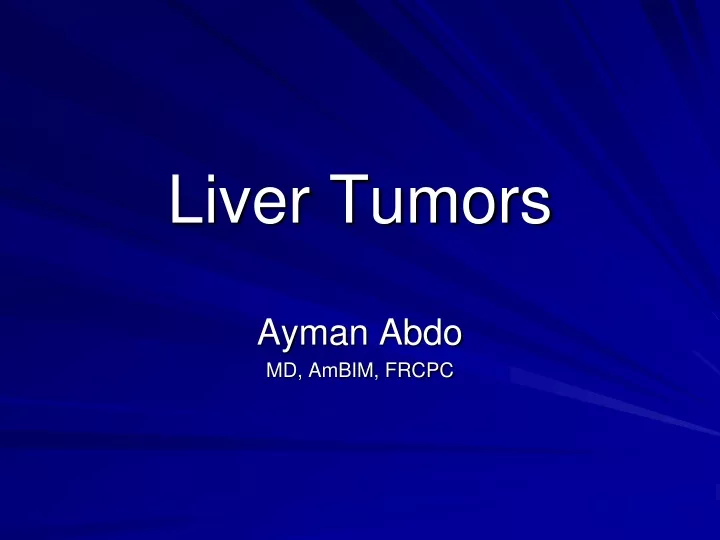 liver tumors
