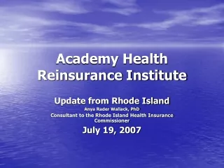 Academy Health Reinsurance Institute