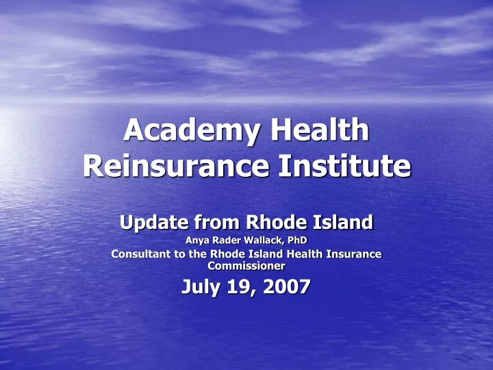 academy health reinsurance institute
