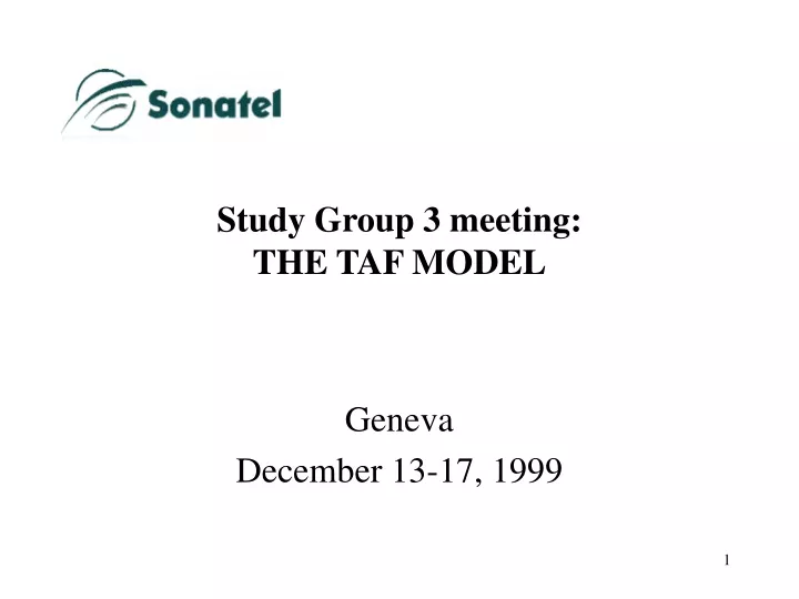 study group 3 meeting the taf model