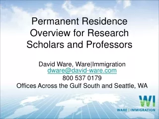 Permanent Residence Overview for Research Scholars and Professors