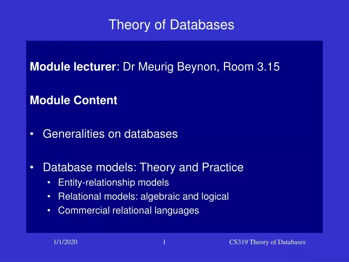 theory of databases