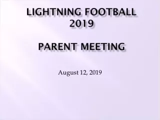 Lightning Football 2019 Parent Meeting