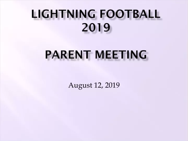 lightning football 2019 parent meeting